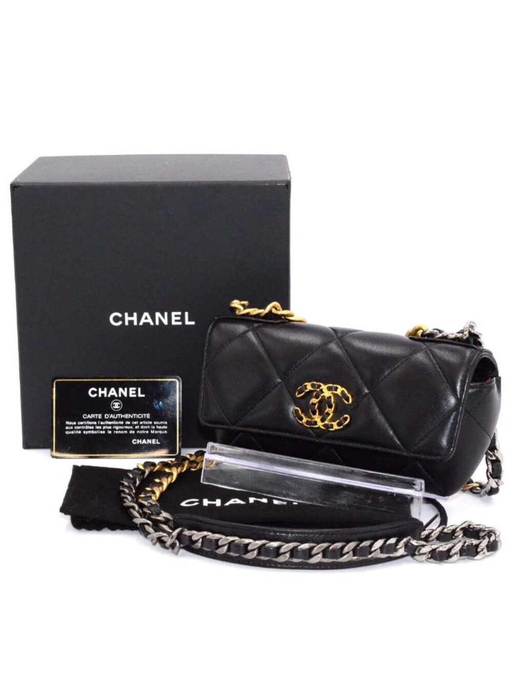 Chanel Mini Quilted 19 Chain Shoulder Bag